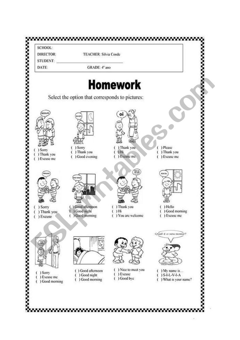 Greetings worksheet