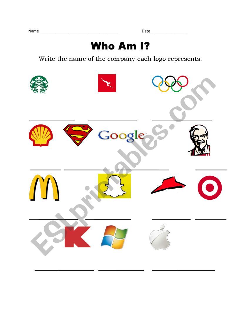 Logo Guess worksheet