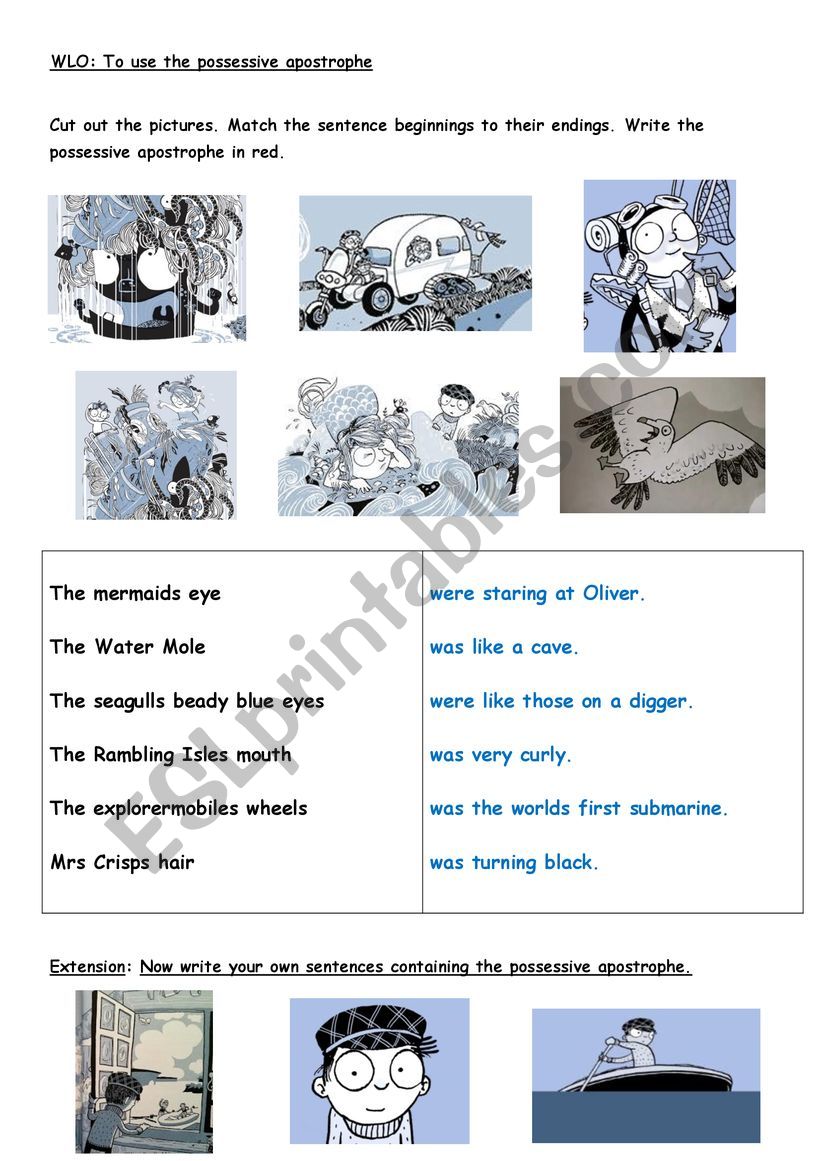 Possessive apostrophe 2 worksheet