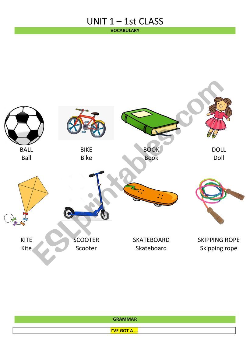 TOYS worksheet
