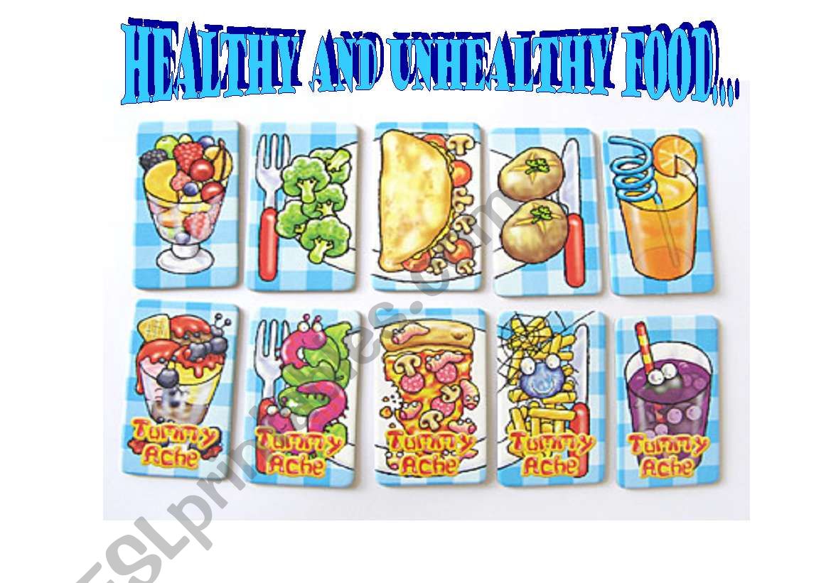 HEALTHY AND UNHEALTHY FOOD worksheet