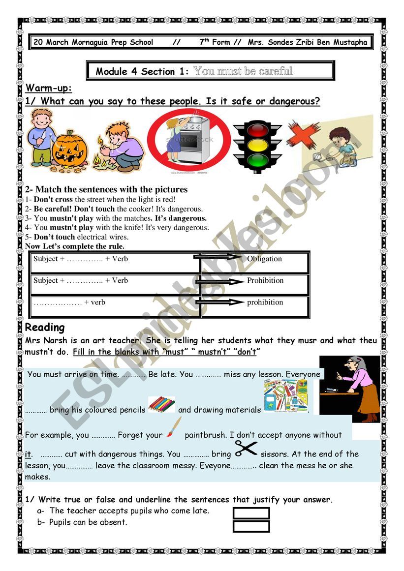 Mid term test 3 7th worksheet