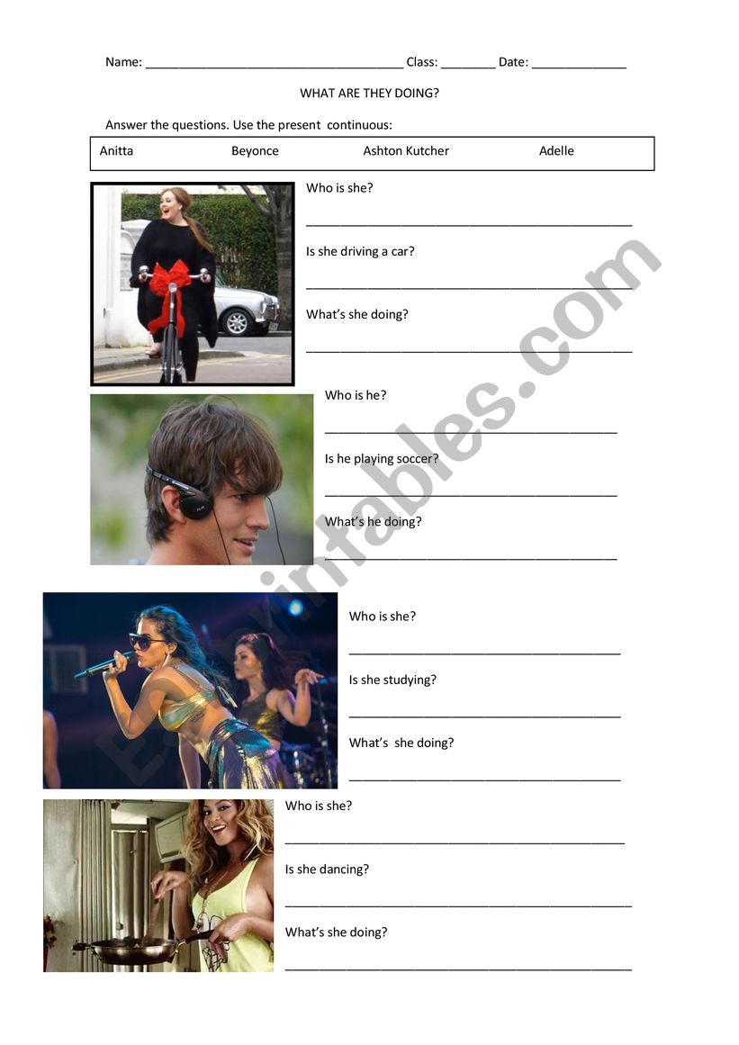 What are they doing? worksheet