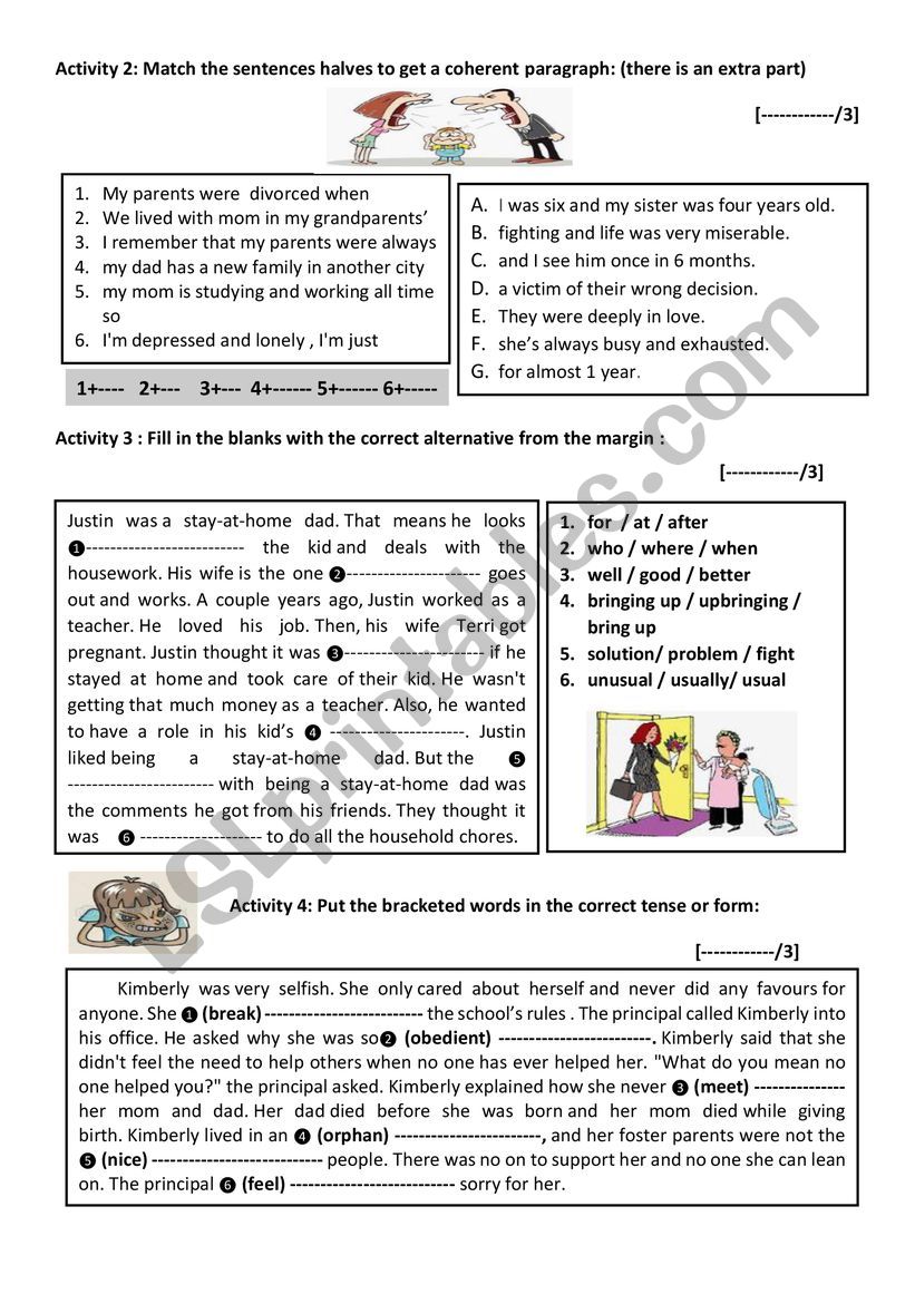test 1 9th form worksheet