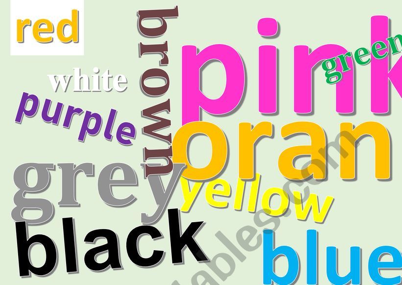 Colours worksheet