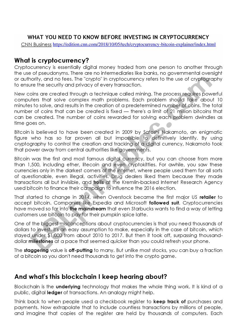 How crypto currency worksheet cryptocurrency satoshi