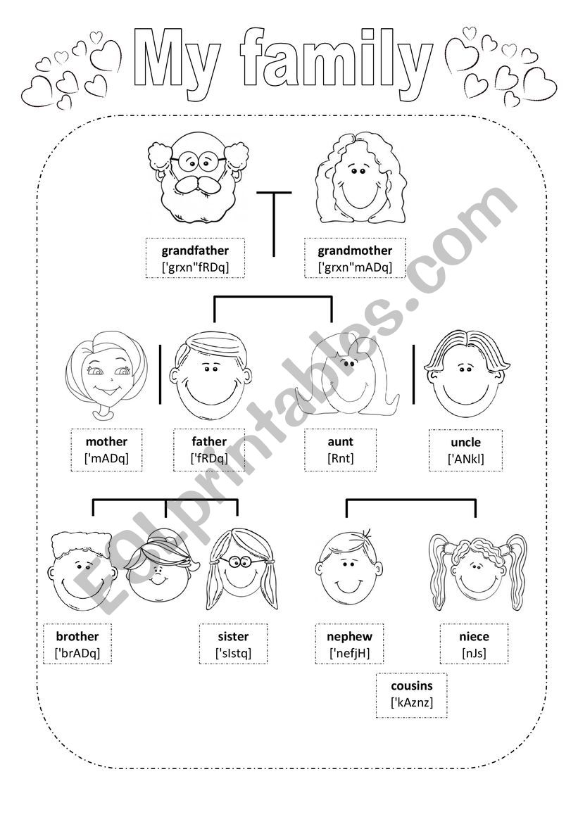 Family Tree Vocabulary worksheet