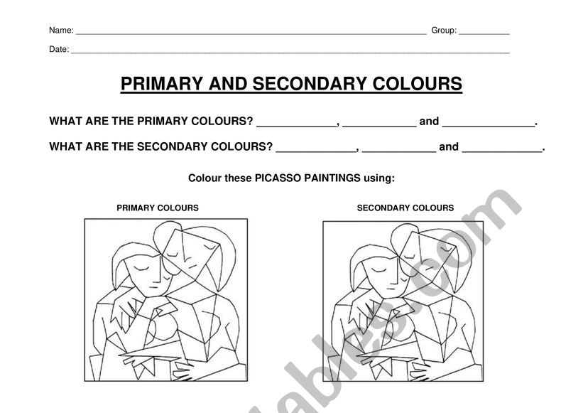Picasso primary and secondary colours