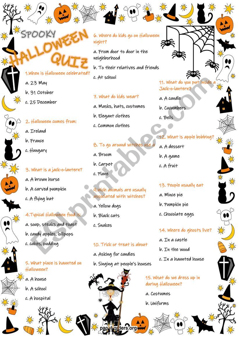 Halloween Quiz worksheet