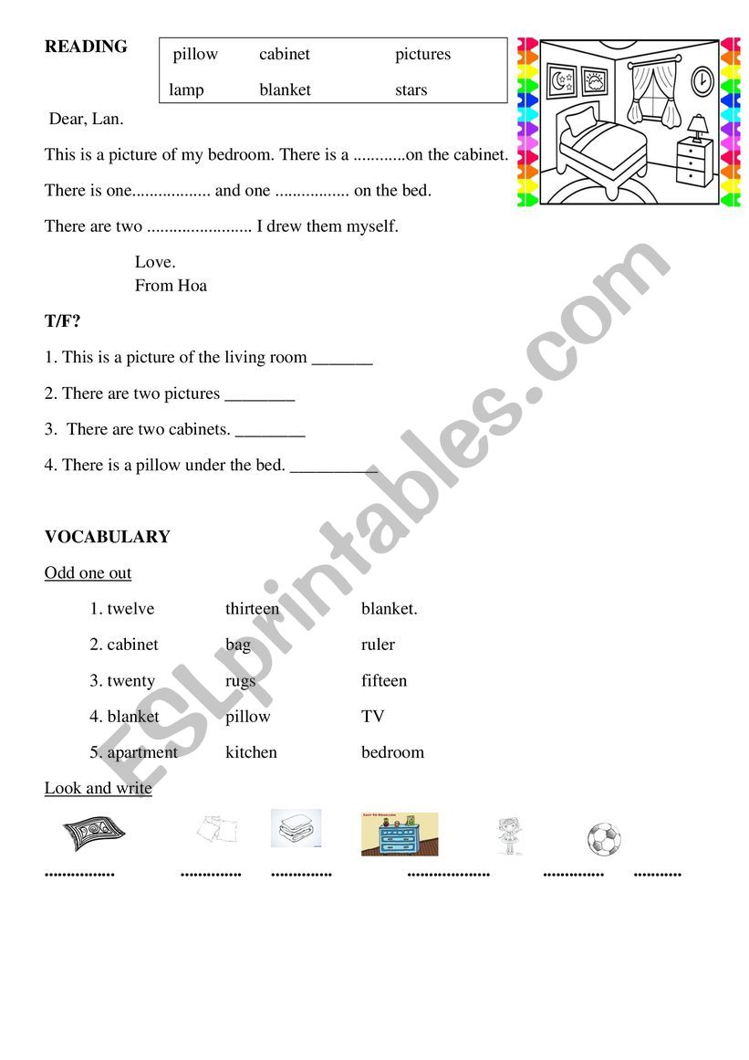 things in your house worksheet