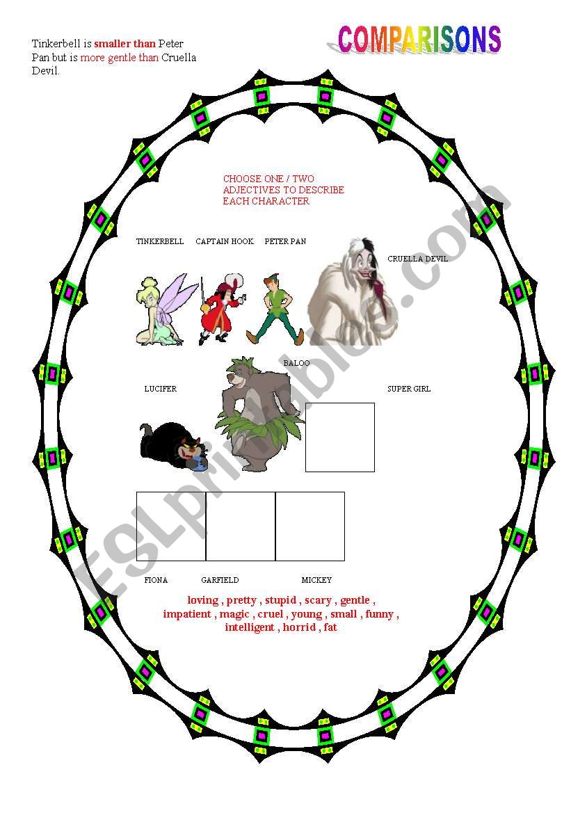 COMPARISONS worksheet