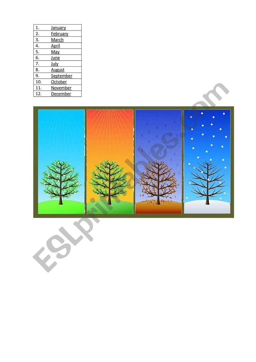 Seasons worksheet