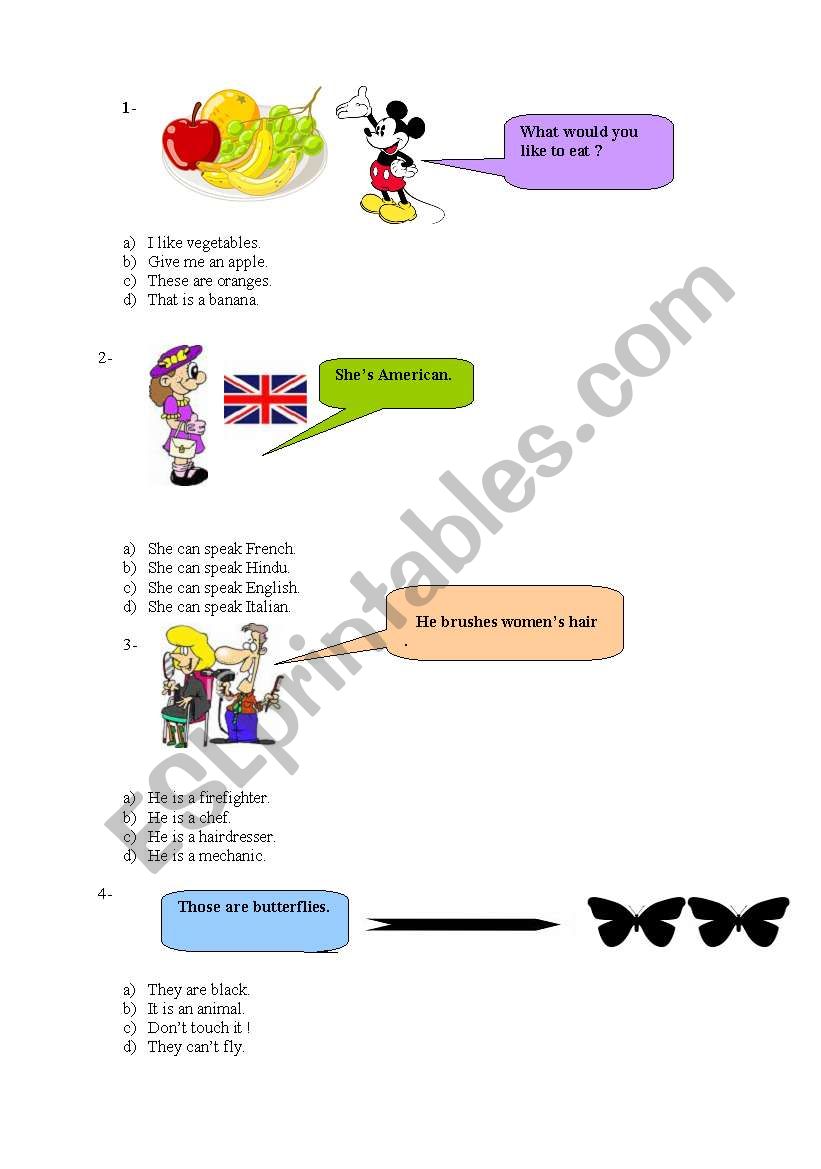 useful dialogues for primary worksheet