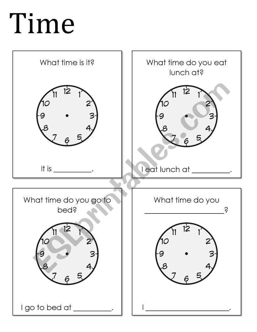 TIME WORKSHEET: What time?  worksheet