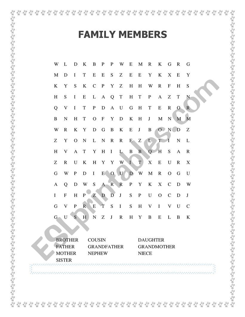 FAMILY MEMBERS worksheet