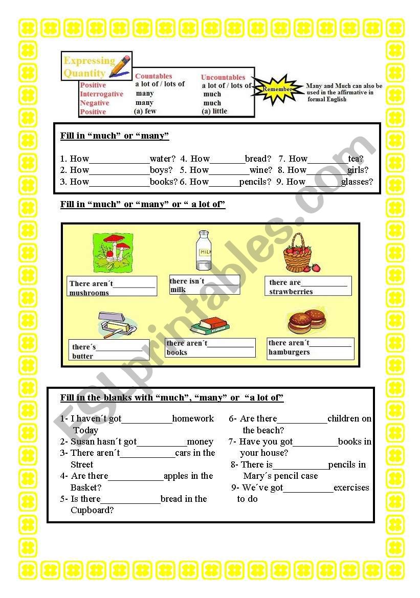 Expressing quantity worksheet