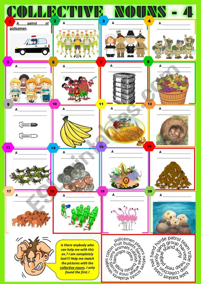 COLLECTIVE NOUNS 4 exercises  + KEY