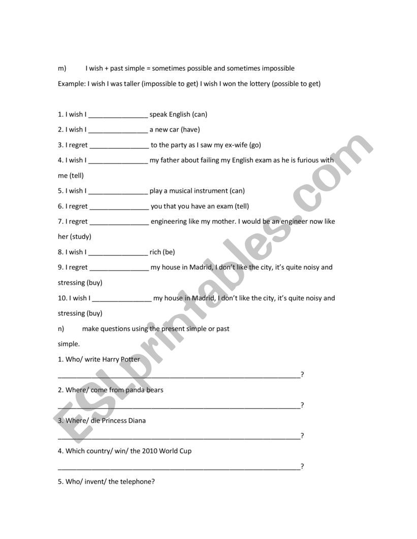 b1 exam worksheet