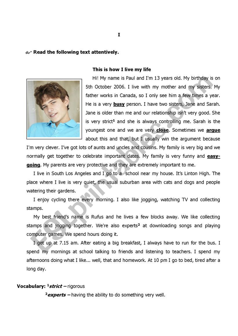daily routine worksheet