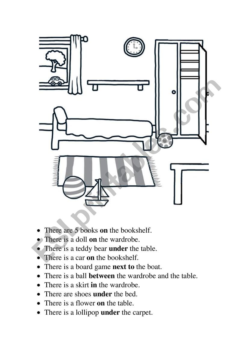 Prepositions of place worksheet