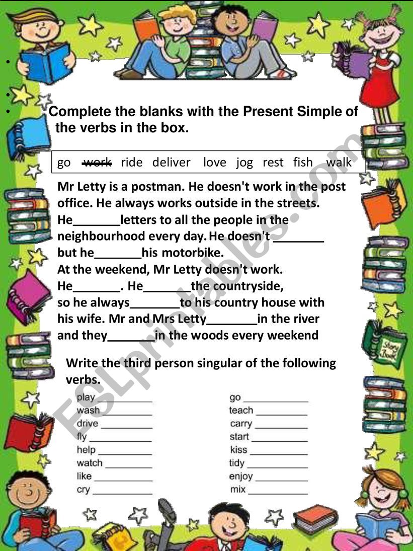 Present simple worksheet