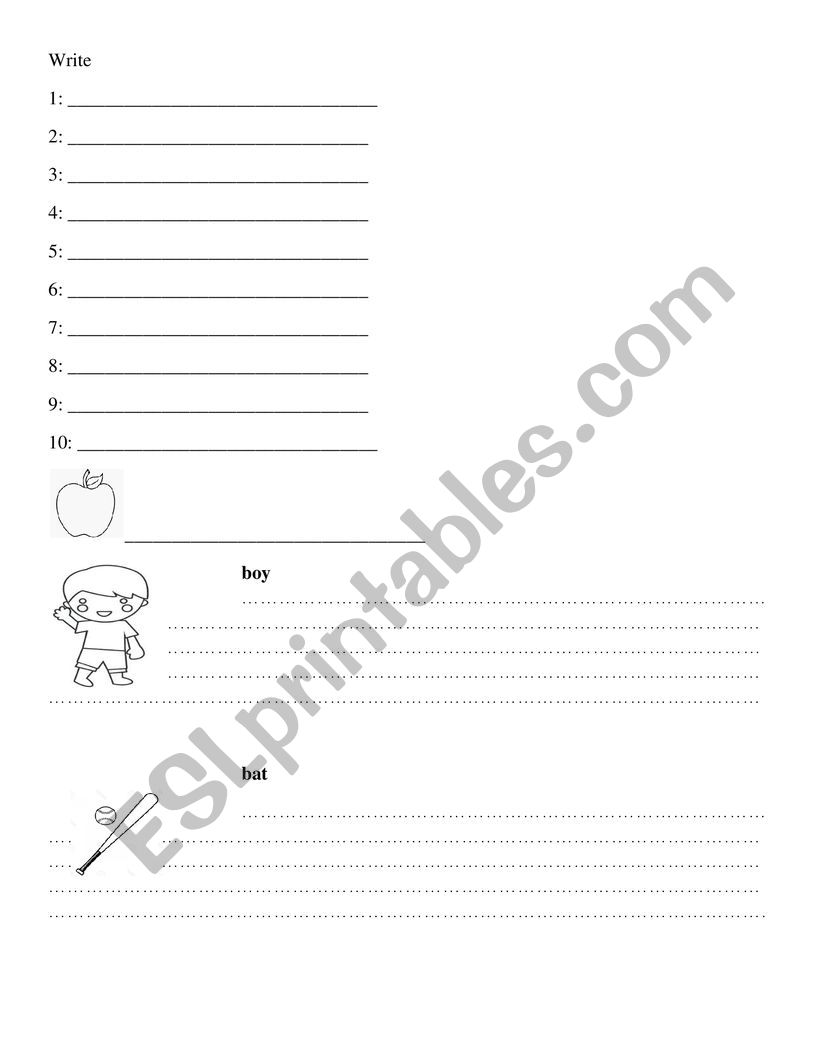 vocabulary worksheet