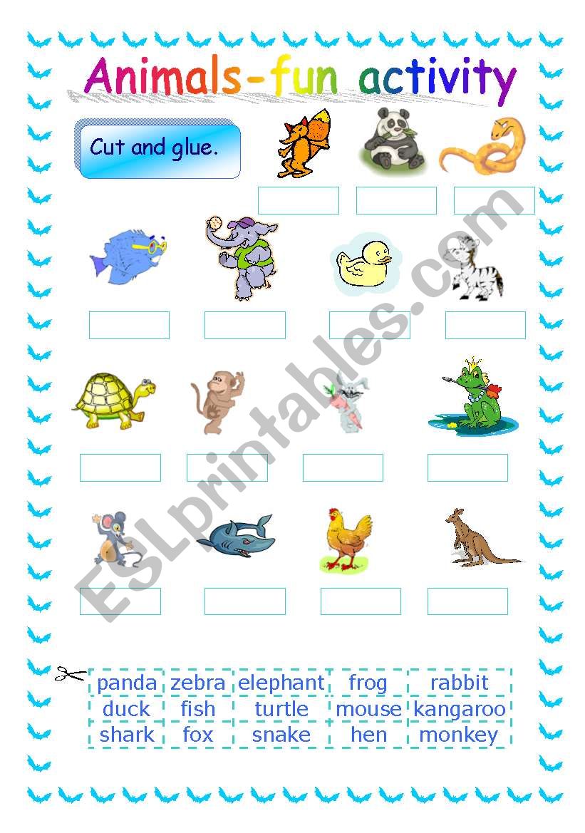  Animals-fun activity worksheet