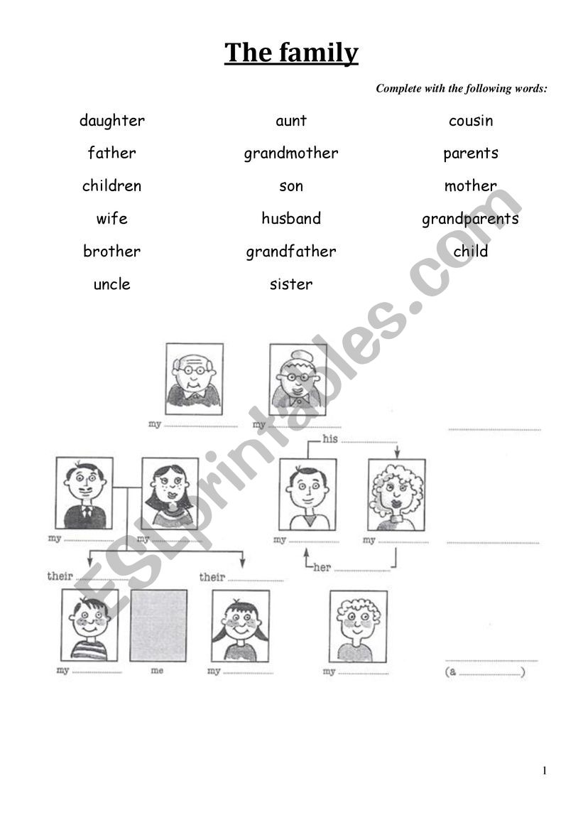 the family and the pets worksheet