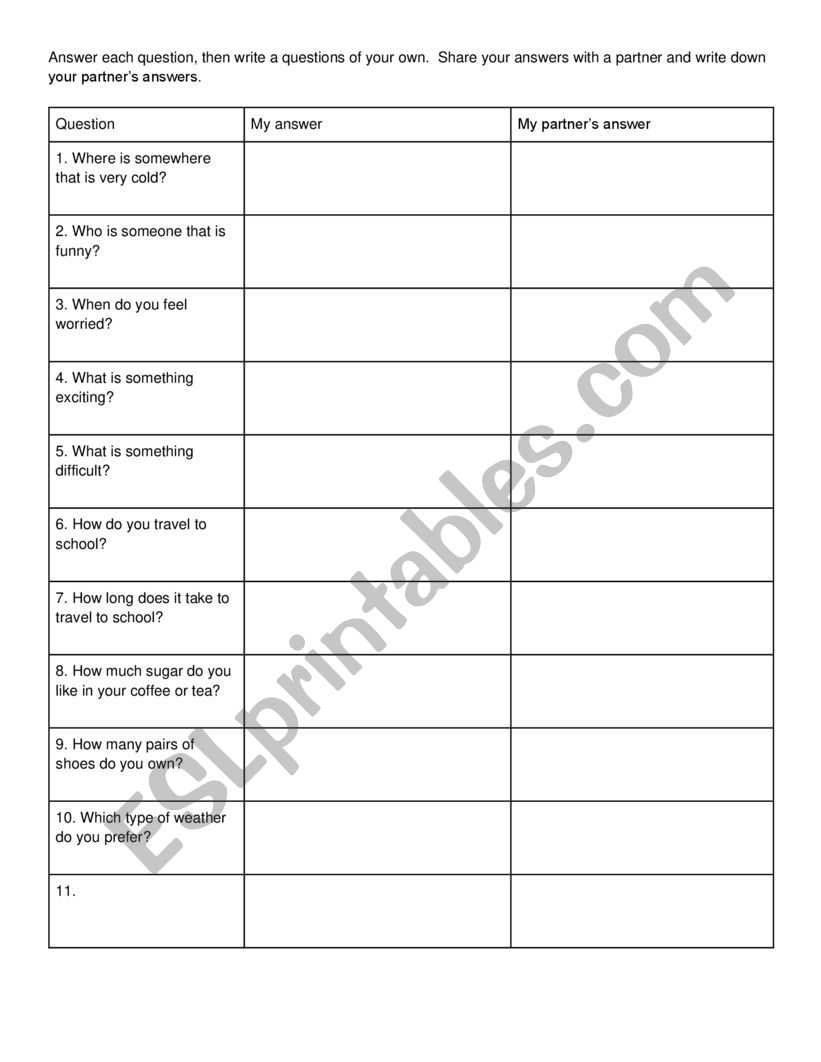 Wh words worksheet