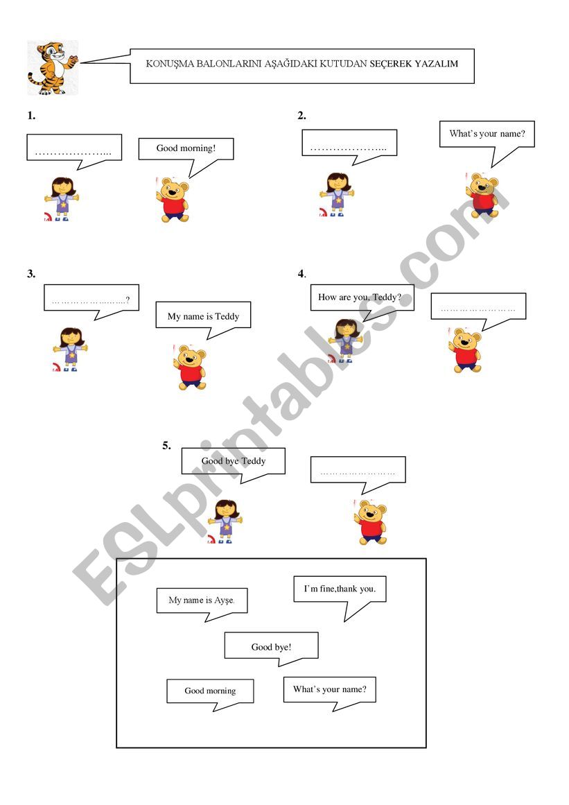 meeting teddy worksheet