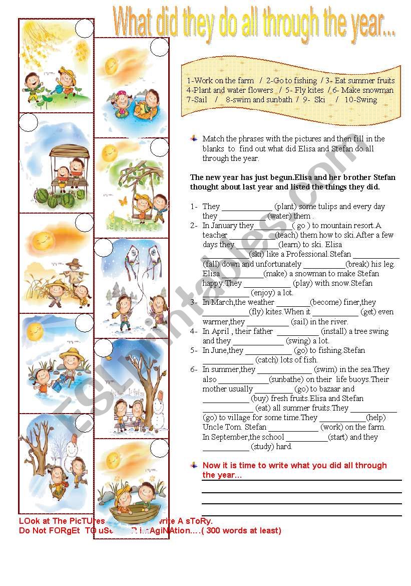 Simple Past Tense.(2pages) worksheet