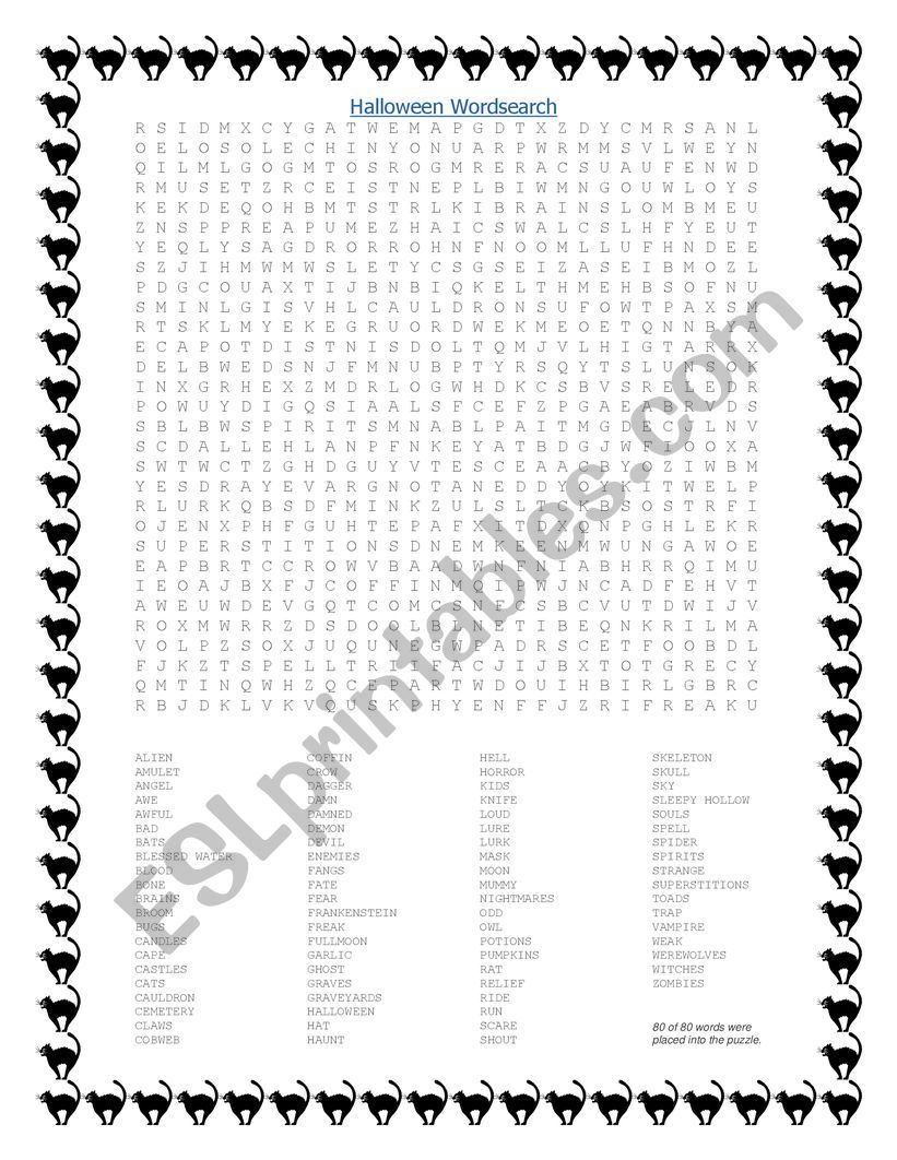 Halloween Worsearch worksheet