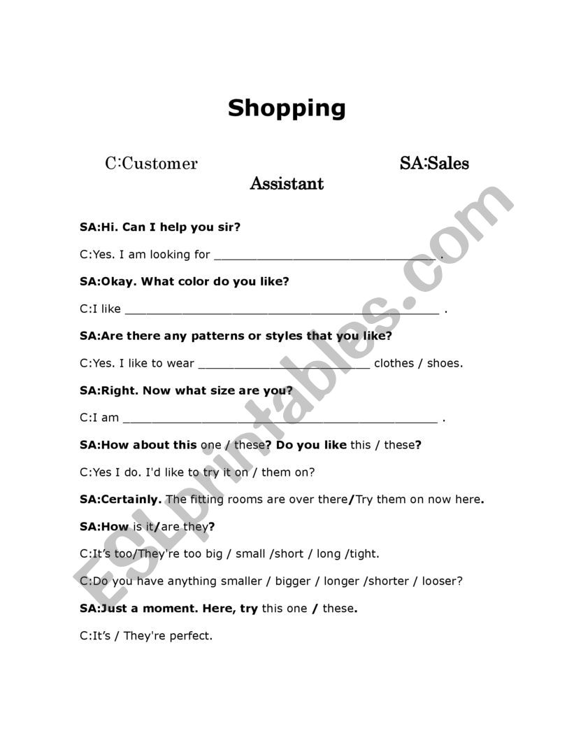 (Updated) Shopping At A Clothes Shop Role-Play Full Dialogue And Dialogue Boxes