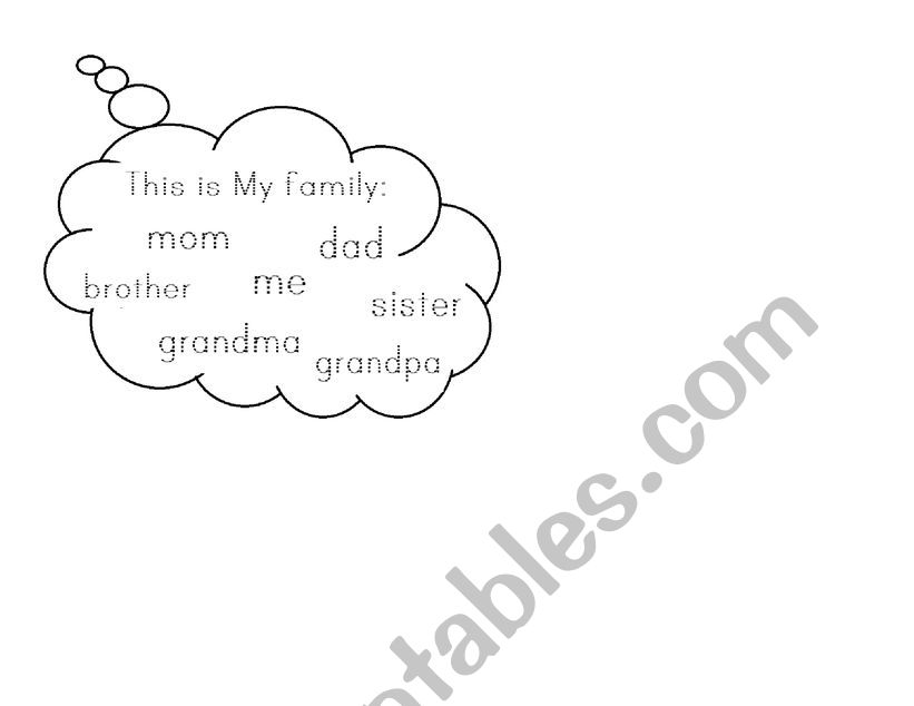 tracing worksheet - family members