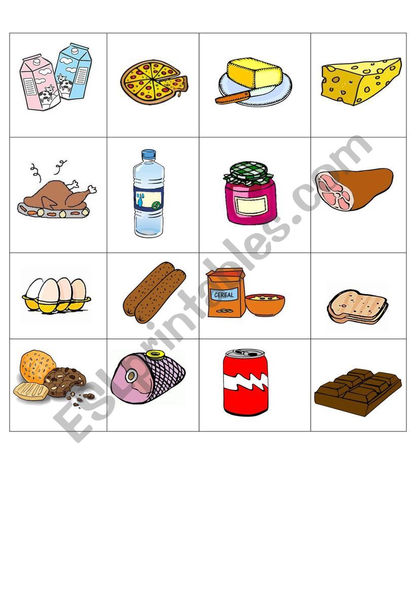 FOOD CARDS worksheet