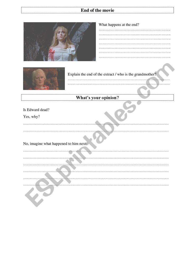 Edward Scissorhands  (3) worksheet