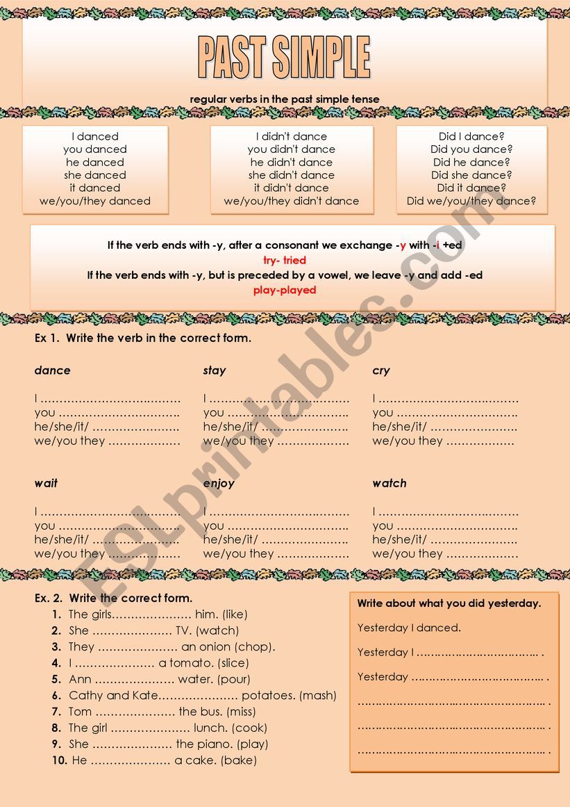 Past Simple worksheet