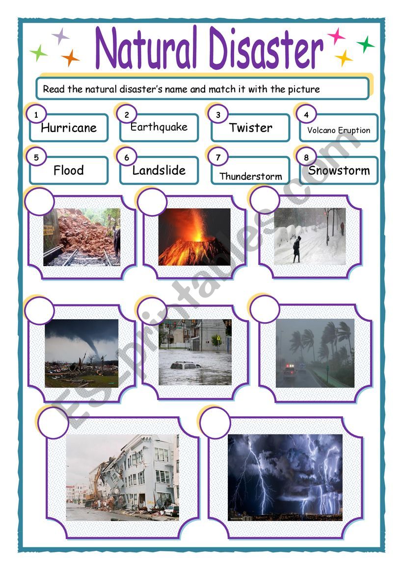 Natural DIsasters worksheet