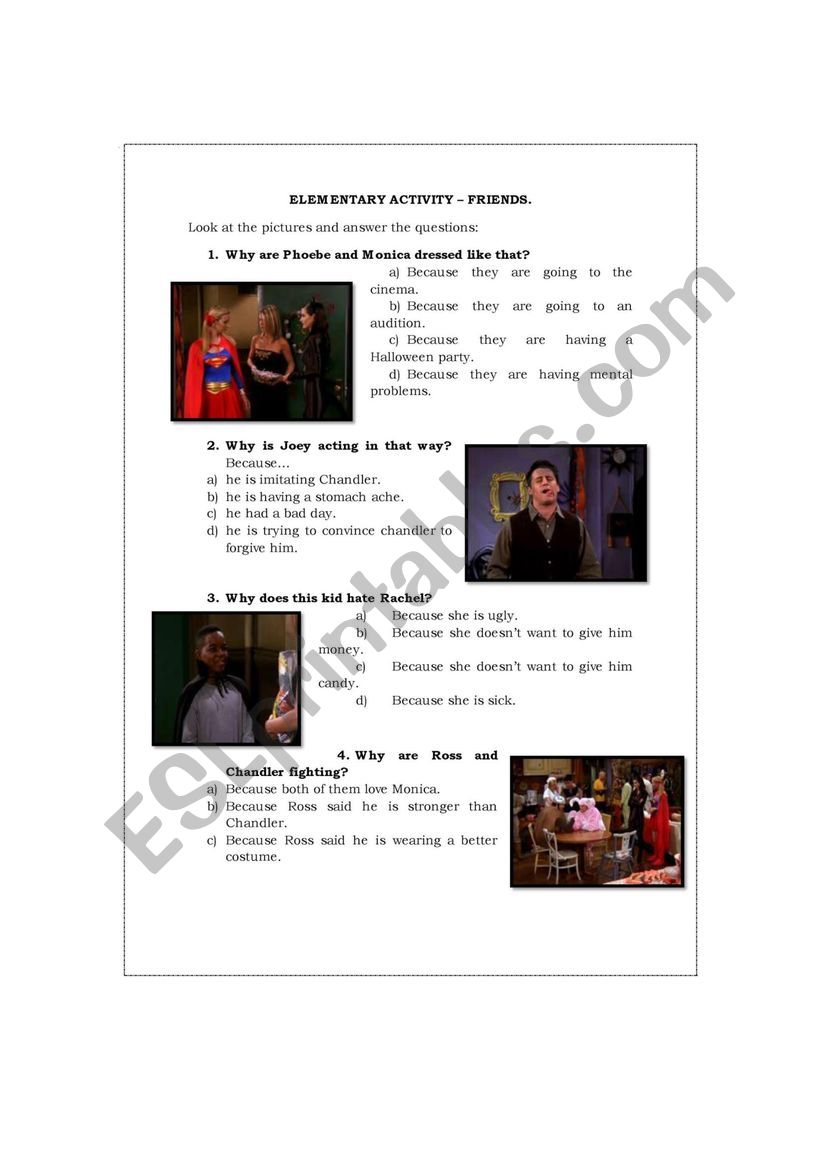 Friends Halloween Activity worksheet