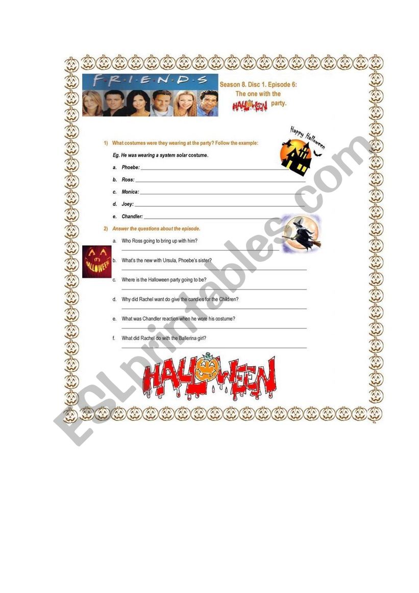 Friends Halloween Activity worksheet