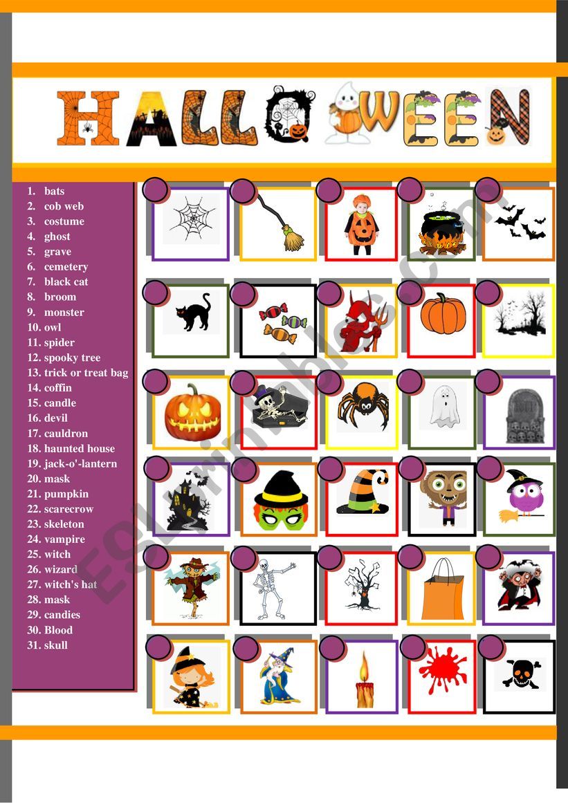 Halloween Pictionary worksheet