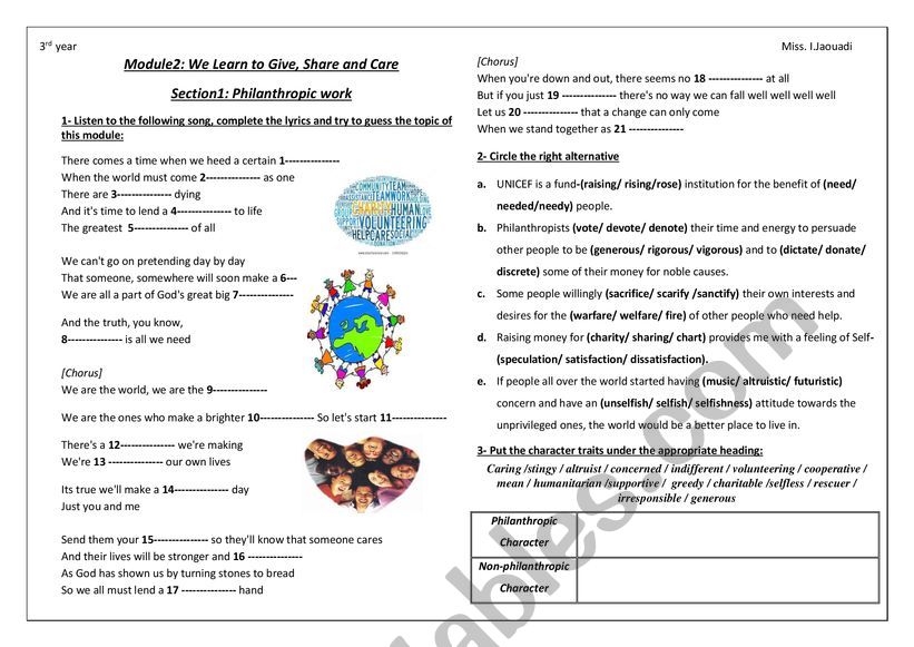 MModule 2 section 1 worksheet