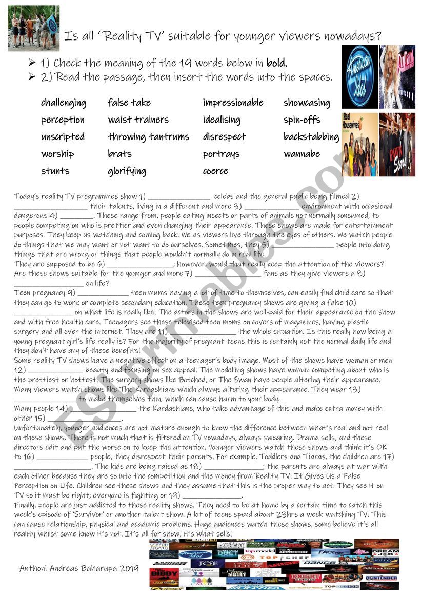 Is all â€˜ Reality TVâ€™ suitable for younger viewers nowadays?