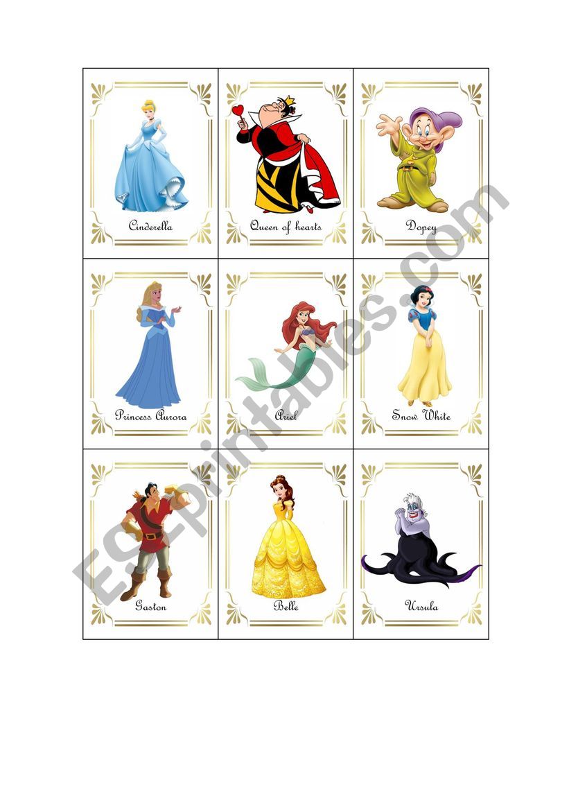 Disney characters 1 worksheet