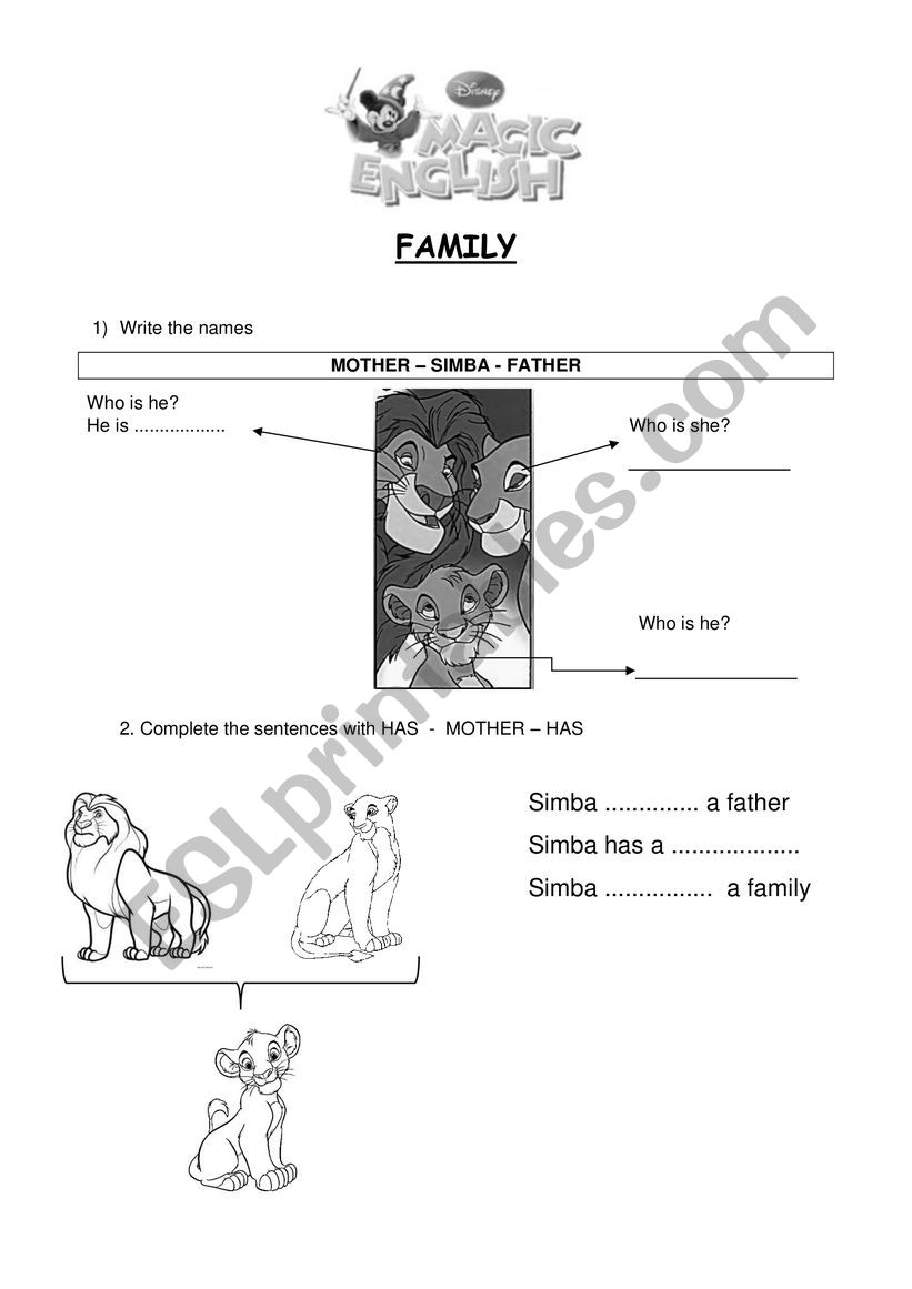 Magic English 2 Family worksheet
