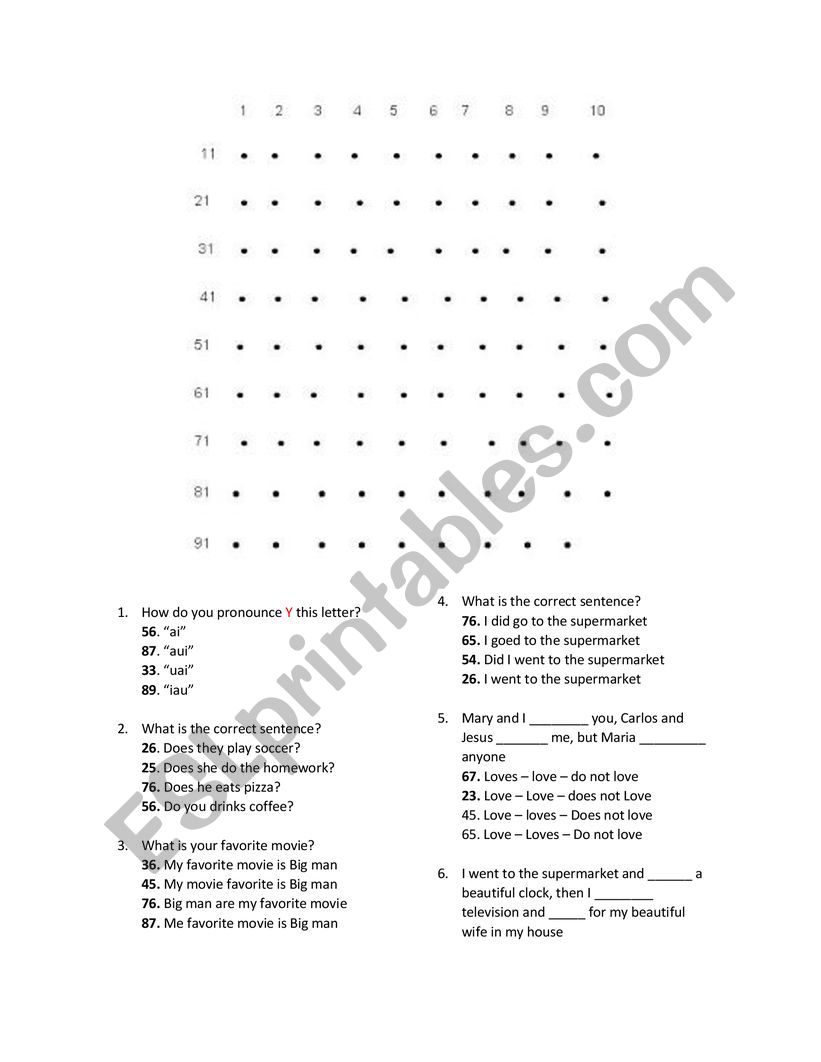 Didactic Exam worksheet