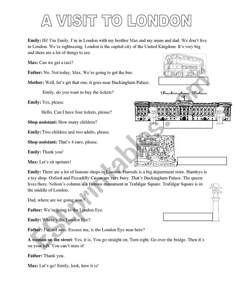 A visit to London worksheet