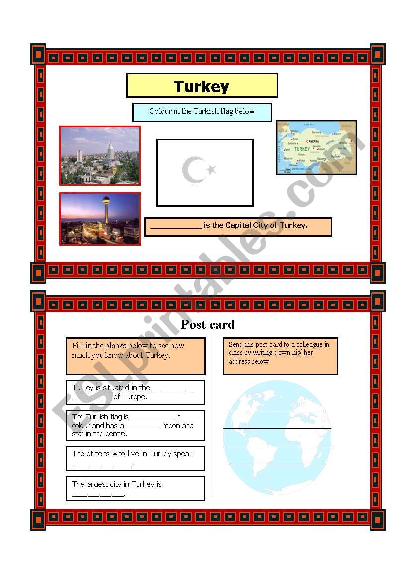 Post card activity- Turkey (Part 4) 21.08.08