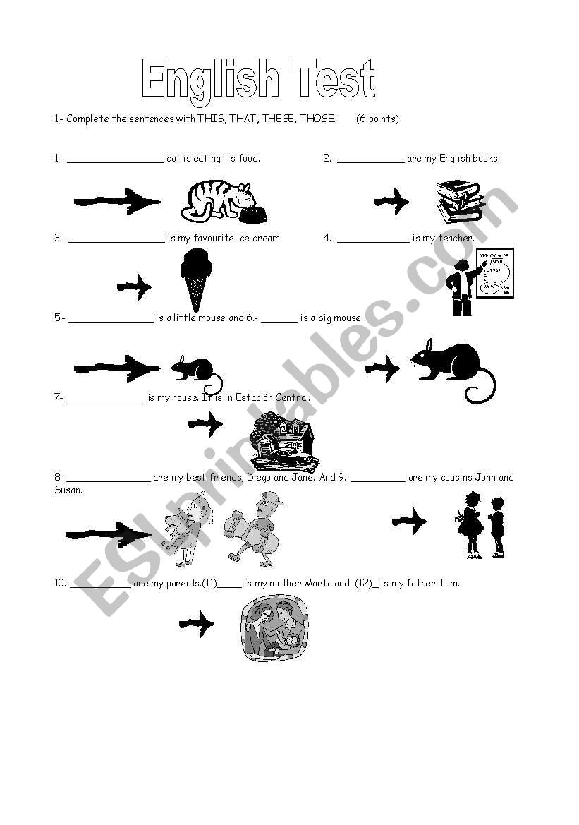 english test 6th grade worksheet