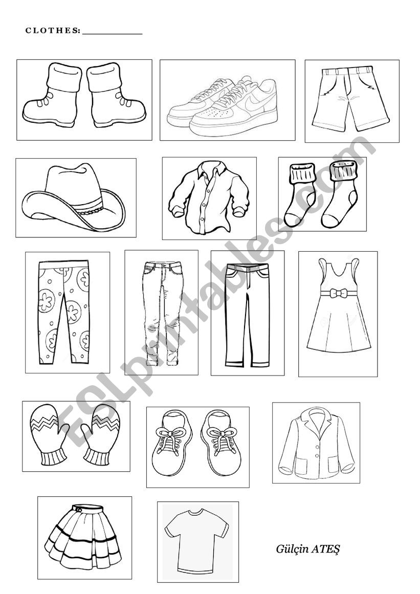 clothes and colours worksheet